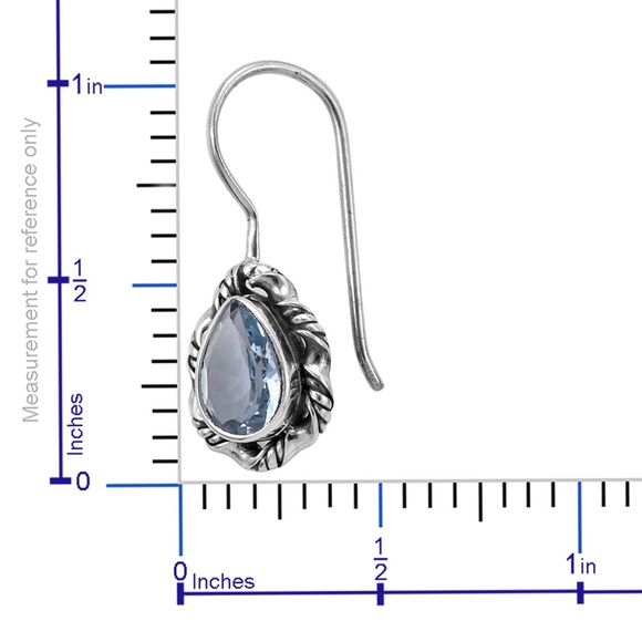 Earth mined Blue Topaz Earrings in Sterling Silver 2.86 ctw - Picture 4 of 4